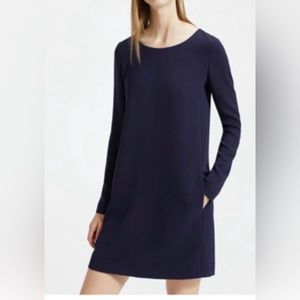 NWT Theory Long Sleeve Paneled Shift Dress Admiral Crepe.